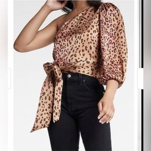 Sexy and classy-Leopard Print One Shoulder Tie
Waist Top from Express!